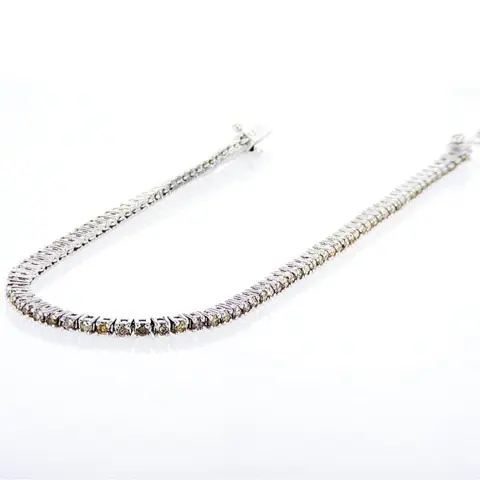 14 karaat Witgoud - Armband - 1.42 ct - Fancy kleurenmix - geen minimumprijs