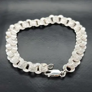 Vintage Origami Links - 925 Zilver - Armband