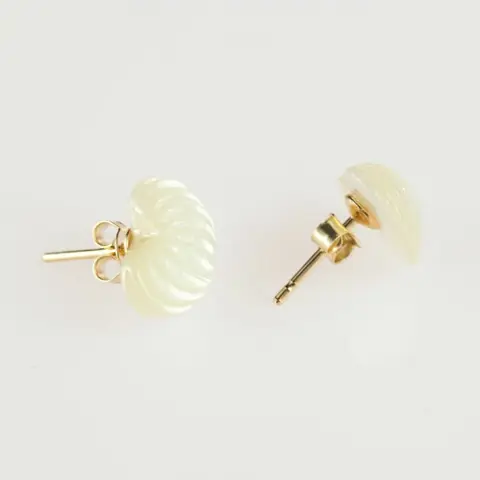 Intini Jewels - 14 karaat Geel goud, Goud - Oorbellen - Parelmoer