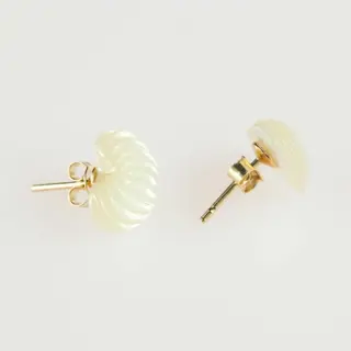 Intini Jewels - 14 karaat Geel goud, Goud - Oorbellen - Parelmoer