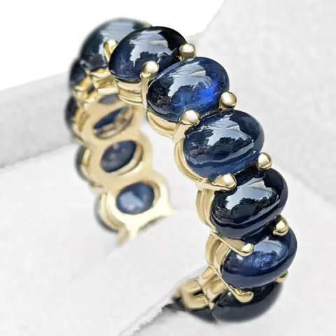 14.83 Carat Sapphire Eternity Band - 14 karaat Geel goud - Ring - GEEN RESERVE