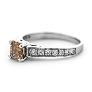 1.47 tcw Diamond Ring - 14 karaat Witgoud - Ring - 1.10 ct Diamant - Diamanten van 0,37 ct - geen minimumprijs
