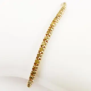 2.22 ct fancy intense yellow diamonds eternity tennis bracelet - 14 karaat Rosé goud - Armband Diamant - Diamanten, AIG gecertificeerd zonder reserve