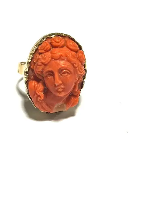 14 karaat Rosé goud - Ring - Sardinië Rood