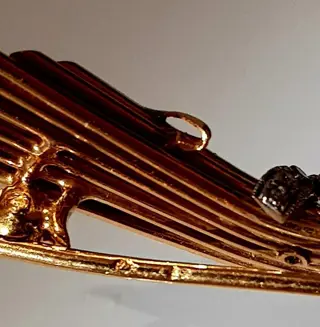 18 karaat Geel goud, Platina - Broche Diamant