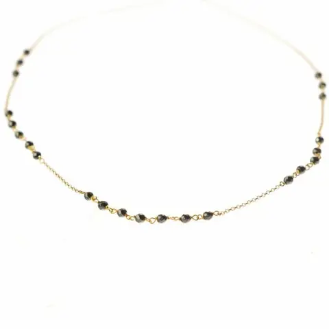 Intini Jewels - 18 karaat Geel goud, Goud - Halsketting - Hematiet