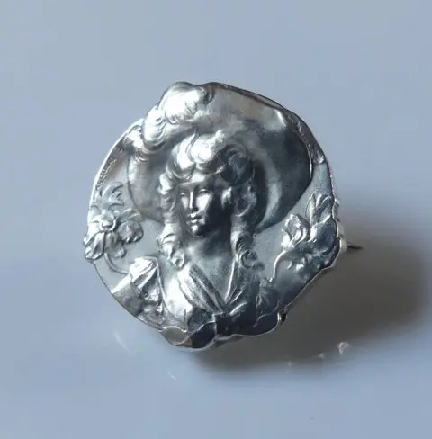 Antique Art Nouveau - Signed E.Dropsy 1858-1923 - 925 Zilver - Broche