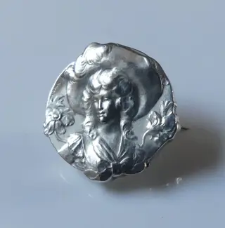 Antique Art Nouveau - Signed E.Dropsy 1858-1923 - 925 Zilver - Broche