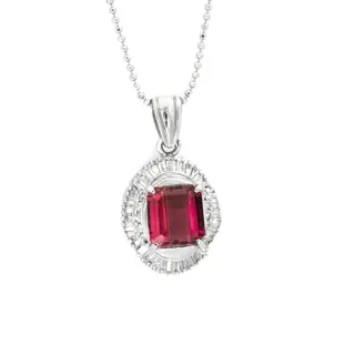 3.50 tcw Tourmaline Pendant Platina - Collier met hanger - 3.03 ct Toermalijn - 0,47 ct diamanten - geen minimumprijs