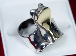 Goud, Zilver - Ring - Kikker vorm