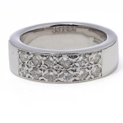 Vintage band - 18 karaat Witgoud - Ring - 0.60 ct Diamant - Diamanten