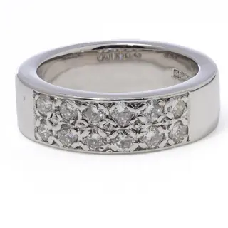 Vintage band - 18 karaat Witgoud - Ring - 0.60 ct Diamant - Diamanten