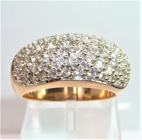 Bandring - 14 karaat Geel goud, Witgoud - Ring - 1.20 ct Diamanten