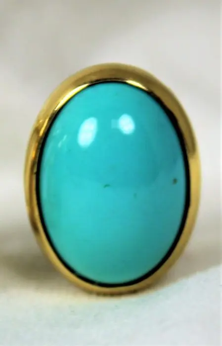 18 karaat Geel goud - Oorbellen Turquoise