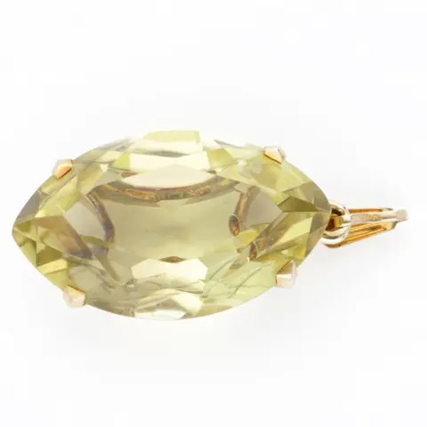 No Reserve - 9 kt. Goud - Hanger - 19.35 ct Citrien