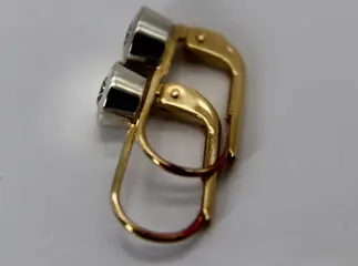 14 karaat Geel goud, Witgoud - Oorbellen - 0.32 ct Diamant - patience