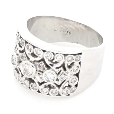 " No Reserve Price " - 18 karaat Witgoud - Ring - 0.87 ct Diamant - Diamanten