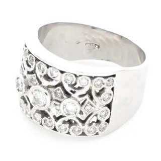 " No Reserve Price " - 18 karaat Witgoud - Ring - 0.87 ct Diamant - Diamanten