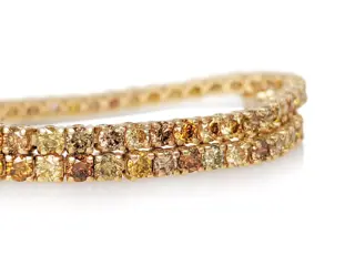 3.28 Carat Fancy Diamond Tennis Riviera - 14 karaat Geel goud - Armband - GEEN RESERVE