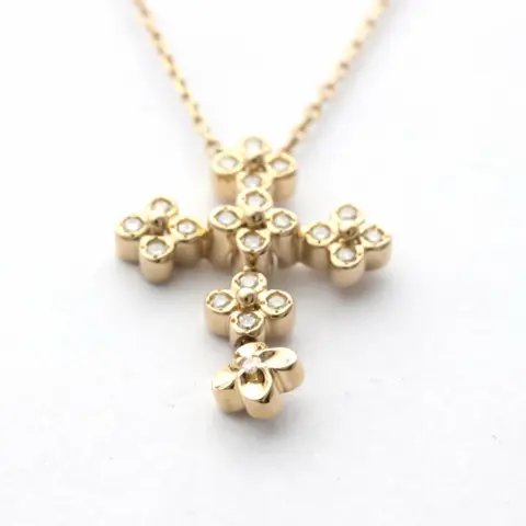 Vendome Aoyama - 18 karaat Geel goud - Collier met hanger - 0.14 ct Diamant