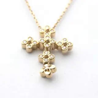 Vendome Aoyama - 18 karaat Geel goud - Collier met hanger - 0.14 ct Diamant