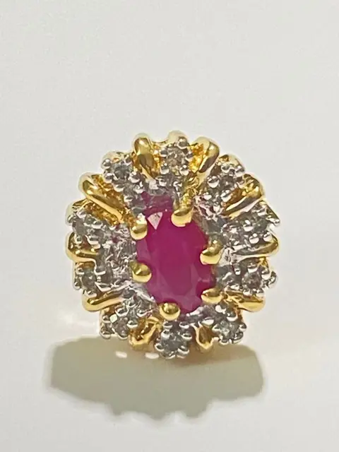 14 karaat Geel goud - Oorbellen - 0.40 ct Toermalijn - Diamanten