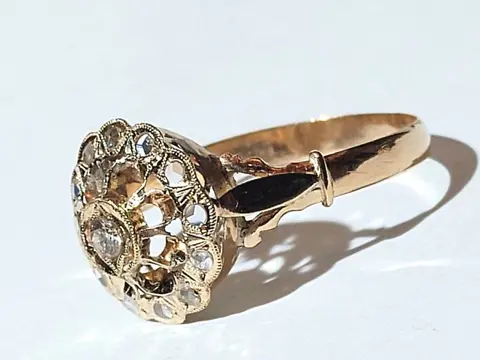 18 karaat Geel goud - Ring - 0.18 ct Diamant