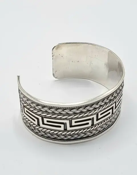 Vintage Brede DesignArmband - 925 Zilver - Armband