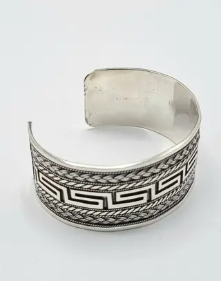 Vintage Brede DesignArmband - 925 Zilver - Armband