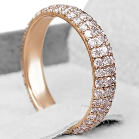 1.15 Carat Fancy Light Pink Diamonds Eternity Band - 14 karaat Rosé goud - Ring - GEEN RESERVE