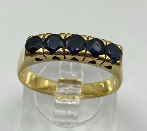 NO RESERVE PRICE - 18 karaat Geel goud - Ring - Saffieren