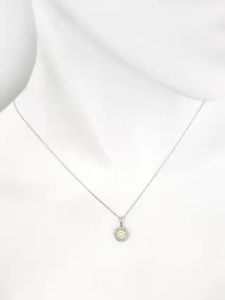 *No Reserve Price* 0.65 tcw Pendant - 14 karaat Witgoud - Hanger