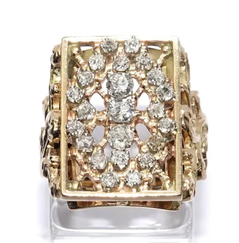 1.54 ct. Old Cut Diamonds - 14 karaat Geel goud - Ring - 1.54 ct Diamant