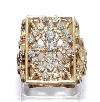 1.54 ct. Old Cut Diamonds - 14 karaat Geel goud - Ring - 1.54 ct Diamant
