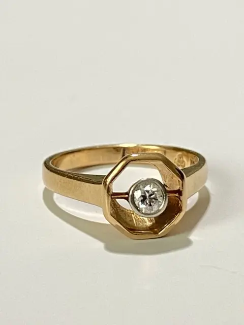 18 karaat Geel goud - Ring - 0.10 ct Diamant