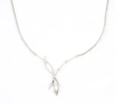 DD Gioielli - No Reserve Price - 18 karaat Witgoud - Collier met hanger - 0.45 ct Diamant