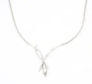 DD Gioielli - No Reserve Price - 18 karaat Witgoud - Collier met hanger - 0.45 ct Diamant