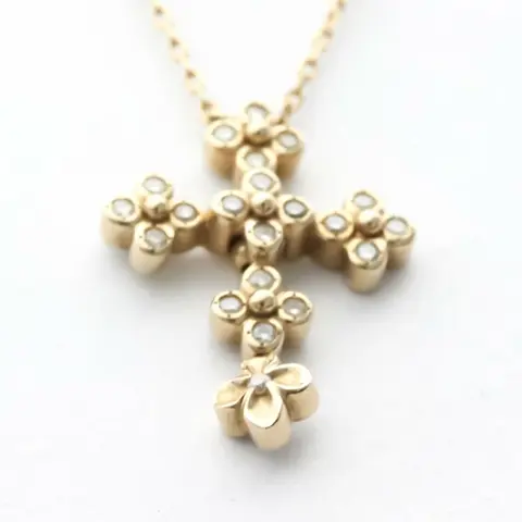 Vendome Aoyama - 18 karaat Geel goud - Collier met hanger - 0.14 ct Diamant