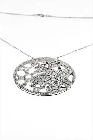 18 karaat Witgoud - Collier met hanger - 4.50 ct Diamant