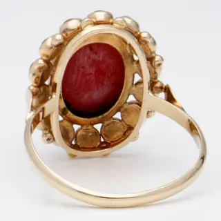 No Reserve - 14 karaat Goud - Ring - 2.07 ct Bloedkoraal - Bloedkoraal
