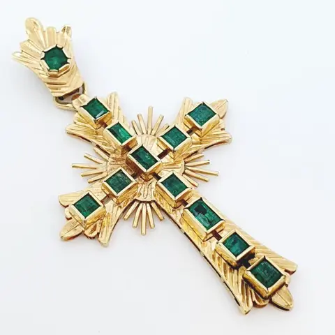 18 karaat Geel goud - Hanger - 0.90 ct Smaragd - Smaragden