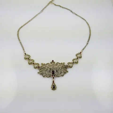 925 Zilver - Halsketting - 6.00 ct Granaat