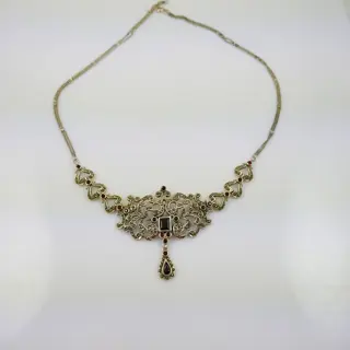 925 Zilver - Halsketting - 6.00 ct Granaat