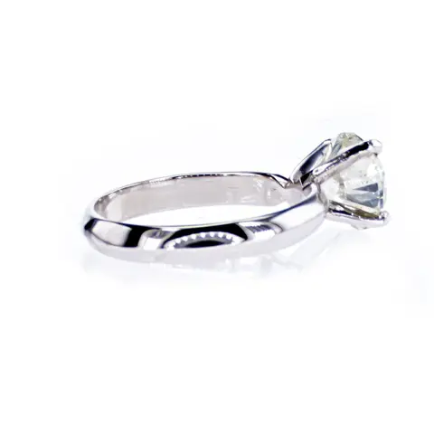 2.53 CtRound Diamond Ring - 14 karaat Witgoud - Ring Diamant - Geen reserve