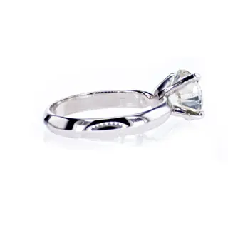 2.53 CtRound Diamond Ring - 14 karaat Witgoud - Ring Diamant - Geen reserve