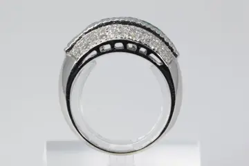 18 karaat Witgoud - Ring Smaragd - Diamanten