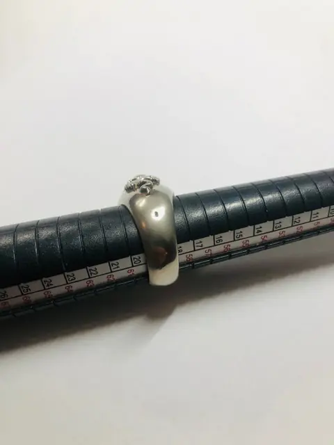 Hanussen Giftring 2. WK. - 925 Zilver - Ring Robijn