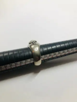 Hanussen Giftring 2. WK. - 925 Zilver - Ring Robijn