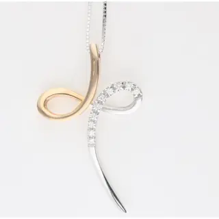 ReCarlo No Reserve Price - 18 karaat Geel goud, Witgoud - Collier met hanger - 0.20 ct Diamant