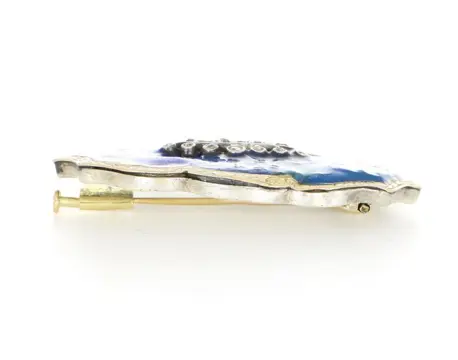 " No Reserve Price " - 18 karaat Geel goud, Zilver - Broche - 0.20 ct Diamant